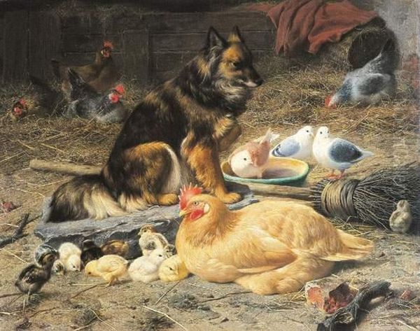 Bons Amis (1926) Oil Painting by Eugene Remy Maes