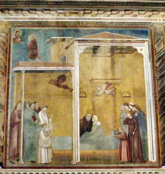 Confession of the woman come back to life,Basilica of Saint Francis,Assisi Oil Painting by Giotto Di Bondone