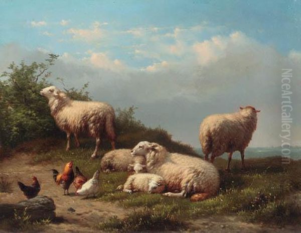 A Peaceful Pasture Oil Painting by Eugene Remy Maes