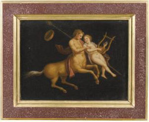 A Pair Of Paintings Of Centaurs Oil Painting by Michaelangelo Maestri