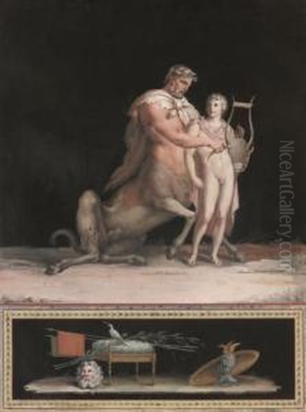 The Satyr And The Nymph Oil Painting by Michaelangelo Maestri