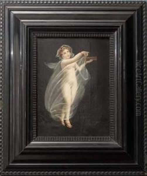 Muse In Diaphanous Gown Oil Painting by Michaelangelo Maestri