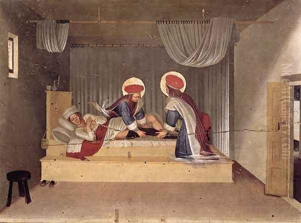 The Healing of Justinian by Saint Cosmas and Saint Damian Oil Painting by Giotto Di Bondone