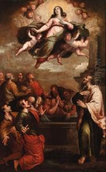 The Assumption Of The Virgin Oil Painting by Francesco Maffei