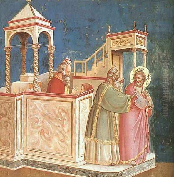 Expulsion of Joachim from the Temple Oil Painting by Giotto Di Bondone