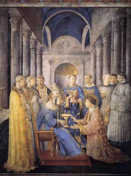 St Peter Consacrates St Lawrence as Deacon Oil Painting by Giotto Di Bondone