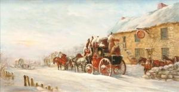 The Oxford Tolondon Coaches Oil Painting by John Charles Maggs