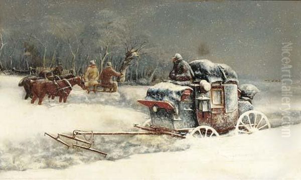 Snow Bound Oil Painting by John Charles Maggs