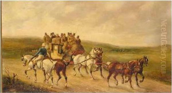 Meeting On The Highway Oil Painting by John Charles Maggs