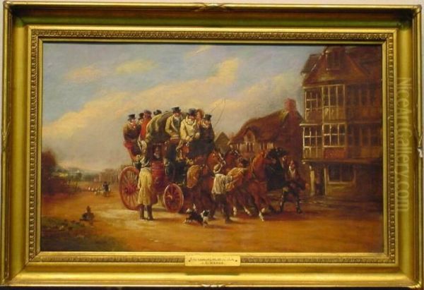 The Coach And Horses Tavern, Bath Oil Painting by John Charles Maggs