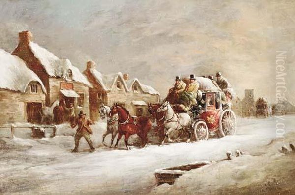 The London-brighton Royal Mail Coach Oil Painting by John Charles Maggs