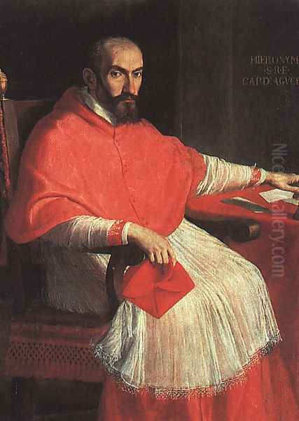 Portrait of Cardinal Agucchi Oil Painting by Giotto Di Bondone