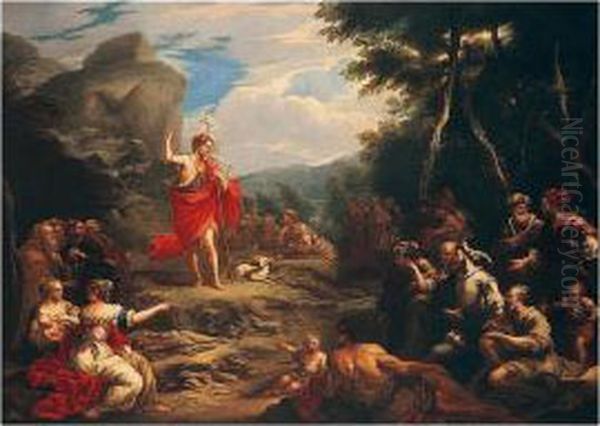 The Preaching Of Saint John The Baptist Oil Painting by Stefano Magnasco