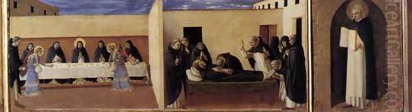 Virgin with Child and Four Saints (detail of the predella 2) Oil Painting by Giotto Di Bondone