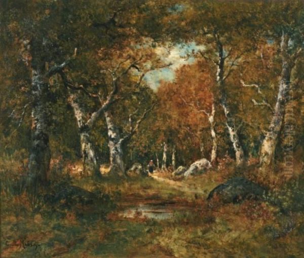 Boisiere En Foret De Fontainebleau Oil Painting by Camille Magnus