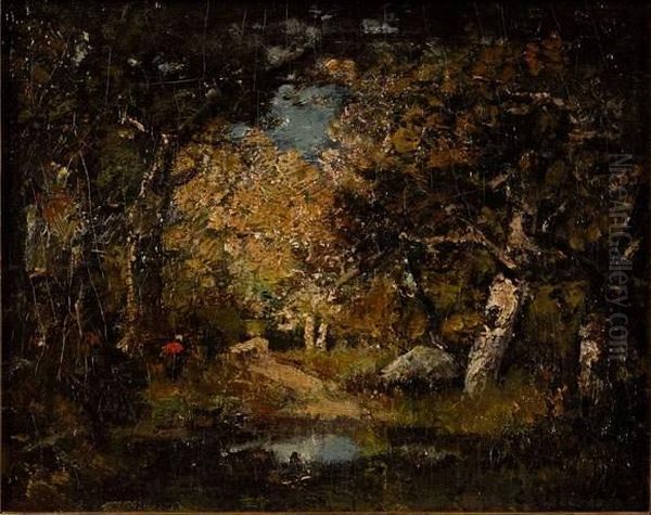 La Mare En Foret De Fontainebleau Oil Painting by Camille Magnus