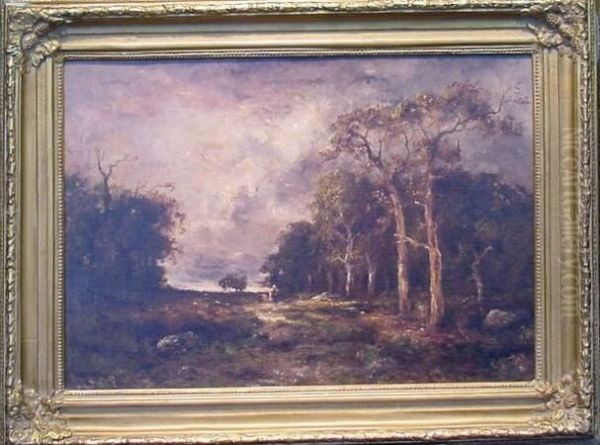 Figure In A Wooded Landscape Oil Painting by Camille Magnus