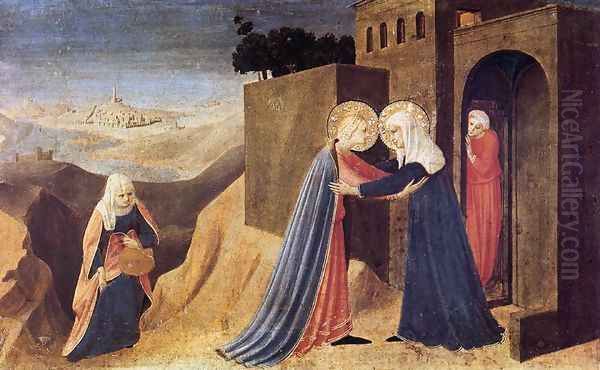 Visitation Oil Painting by Giotto Di Bondone