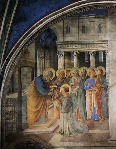 St Peter Consacrates Stephen as Deacon Oil Painting by Giotto Di Bondone