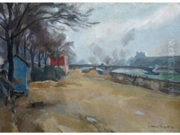 :les Quais Oil Painting by Richard Maguet