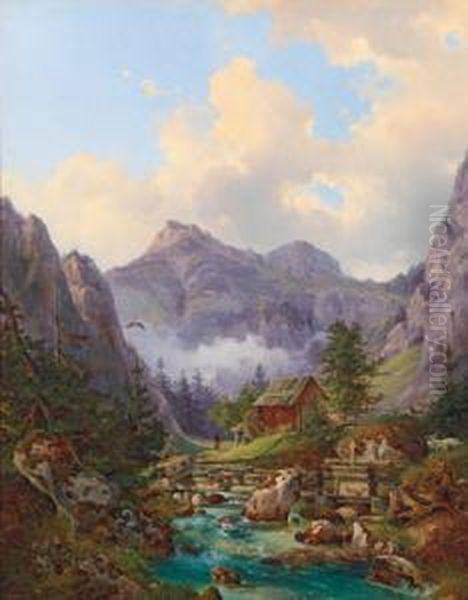 Motivo Della Stiria Oil Painting by Edmund Mahlknecht