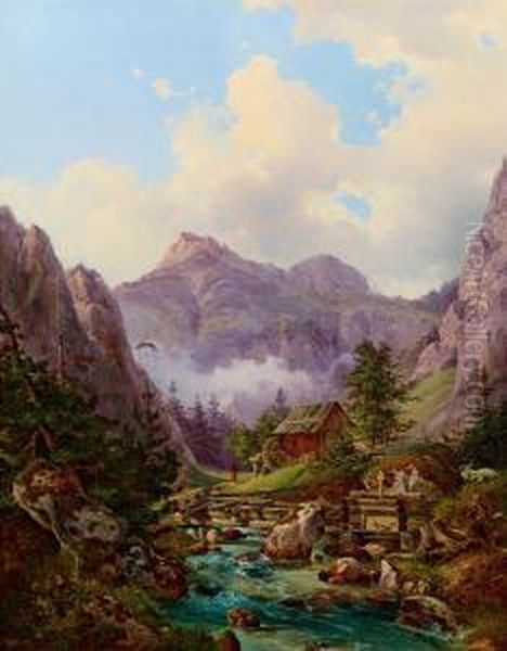 Motiv Aus Der Steiermark Oil Painting by Edmund Mahlknecht