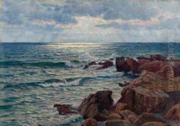 Bord De Mer Aux Rochers Rouges Oil Painting by Wartan Mahokian