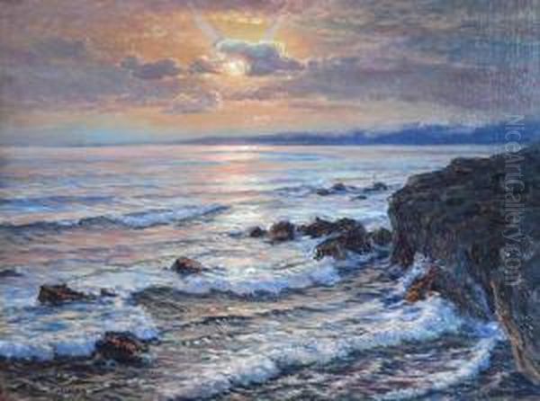 Lever De Soleil Sur La Cote Oil Painting by Wartan Mahokian