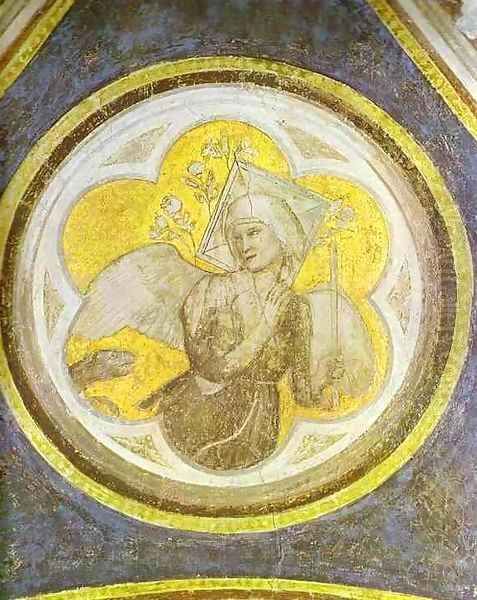 Allegory Of Chastity 1320s Oil Painting by Giotto Di Bondone