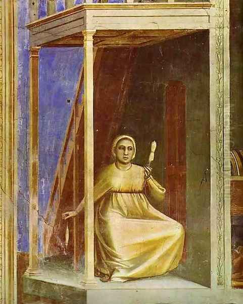 The Angel Appearing To St Anne Detail 1304-1306 Oil Painting by Giotto Di Bondone