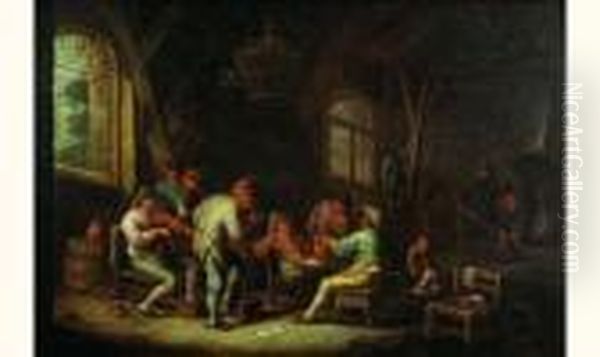 Scene De Taverne Oil Painting by Cornelis Mahu