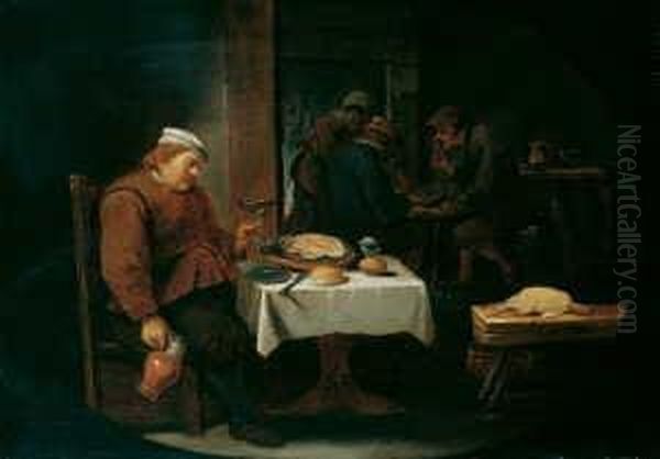 Der Mude Trinker. Oil Painting by Cornelis Mahu