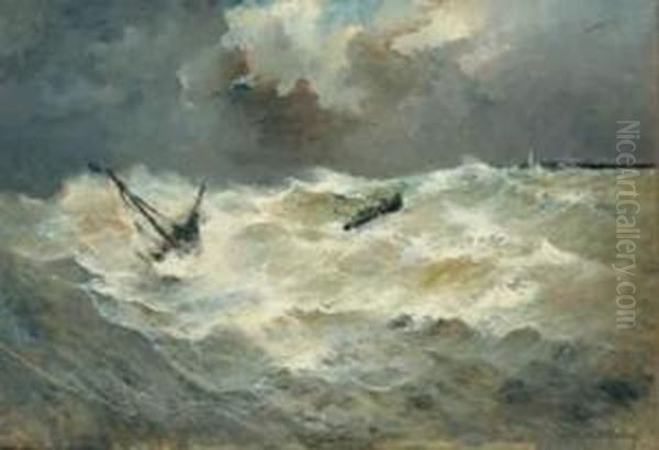 Tempete En Mer Oil Painting by Emile Maillard