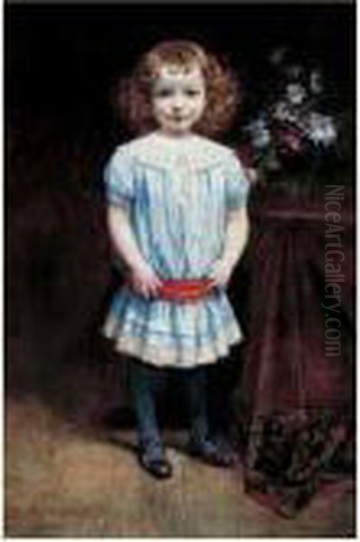 Portrait D'enfant Oil Painting by Diogene Ulysse N. Maillart