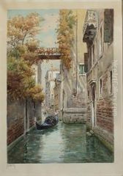 Canale Veneziano Oil Painting by Raffaele Mainella