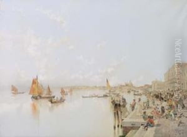 Venezia, In Laguna Oil Painting by Raffaele Mainella