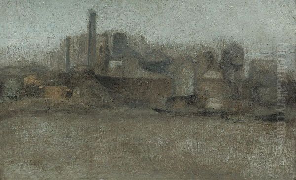 The Flour Mills, Battersea Oil Painting by Paul Fordyce Maitland