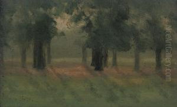 Kensington Gardens At Sunset Oil Painting by Paul Fordyce Maitland