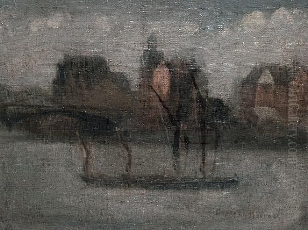 Sailing Barge - Battersea (1906) Oil Painting by Paul Fordyce Maitland