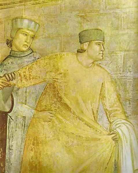 The Renunciation Of Worldly Goods Detail 1 1320s Oil Painting by Giotto Di Bondone