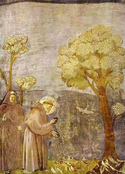 Preaching To The Birds 1295-1300 Oil Painting by Giotto Di Bondone