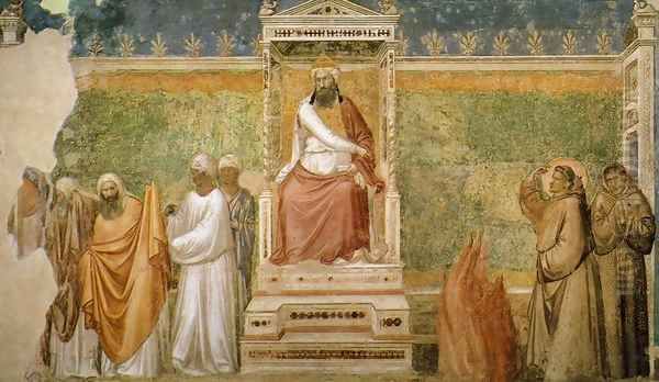 Scenes from the Life of Saint Francis 6. St Francis before the Sultan (Trial by Oil Painting by Giotto Di Bondone