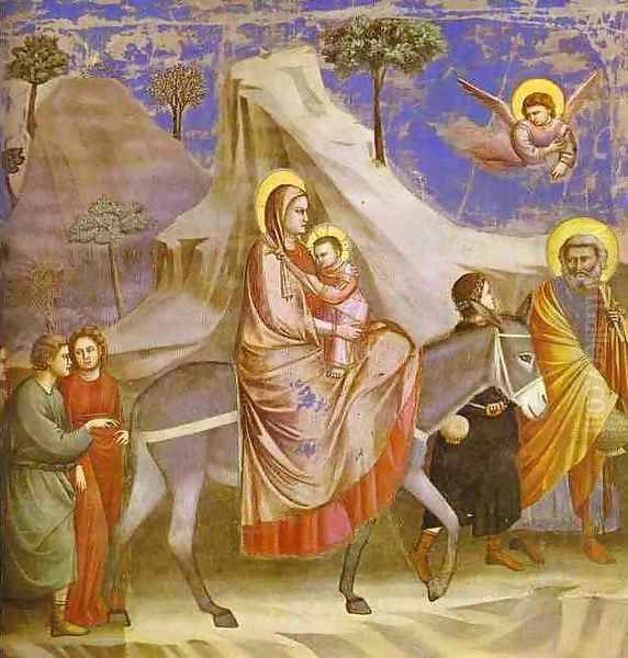 Flight Into Egypt 1304-1306 Oil Painting by Giotto Di Bondone