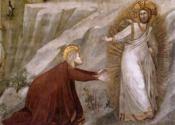 Scenes from the Life of Mary Magdalene Noli me tangere (detail) Oil Painting by Giotto Di Bondone