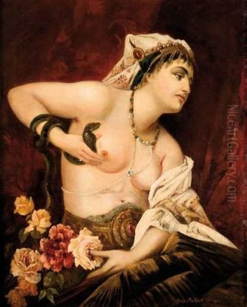 La Charmeuse De Serpents. Oil Painting by Hans Makart