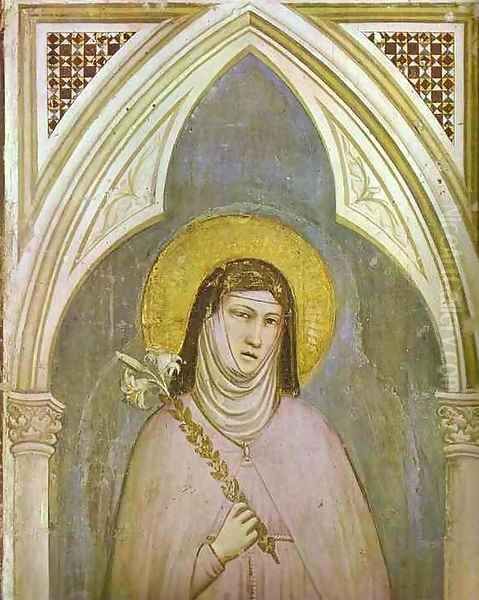 St Claire Detail 1320s Oil Painting by Giotto Di Bondone