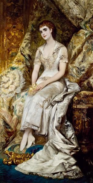 Portrat Der Bianca Freiin Von Teschenberg Oil Painting by Hans Makart