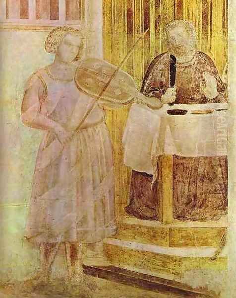 The Feast Of Herod Detail 1 1320s Oil Painting by Giotto Di Bondone