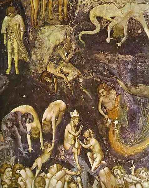 The Last Judgement Detail 4 1304-1306 Oil Painting by Giotto Di Bondone