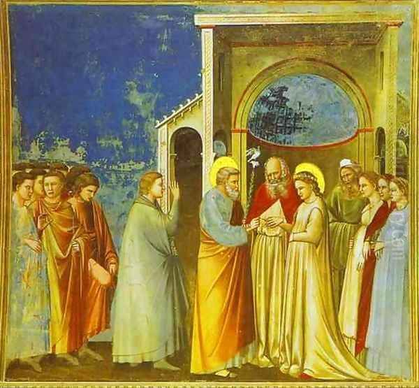 Marriage Of The Virgin 1302-1305 Oil Painting by Giotto Di Bondone